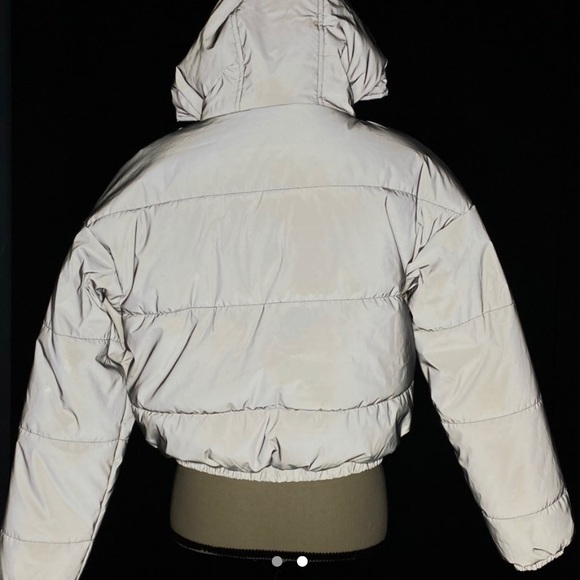 Reflective Cropped Zip Up Jacket - Picture 2 of 2